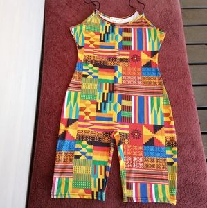 Ellie & Kate African Dashiki designer Romper size Medium.